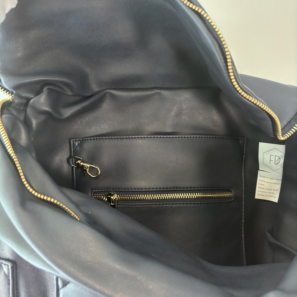Fawn DesignThe Original Diaper Baby Travel Bag in Navy Faux Leather - Picture 2 of 6